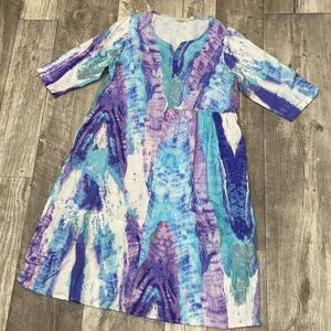 SOFT SURROUNDINGS Flowy Tie Dye dress EUC